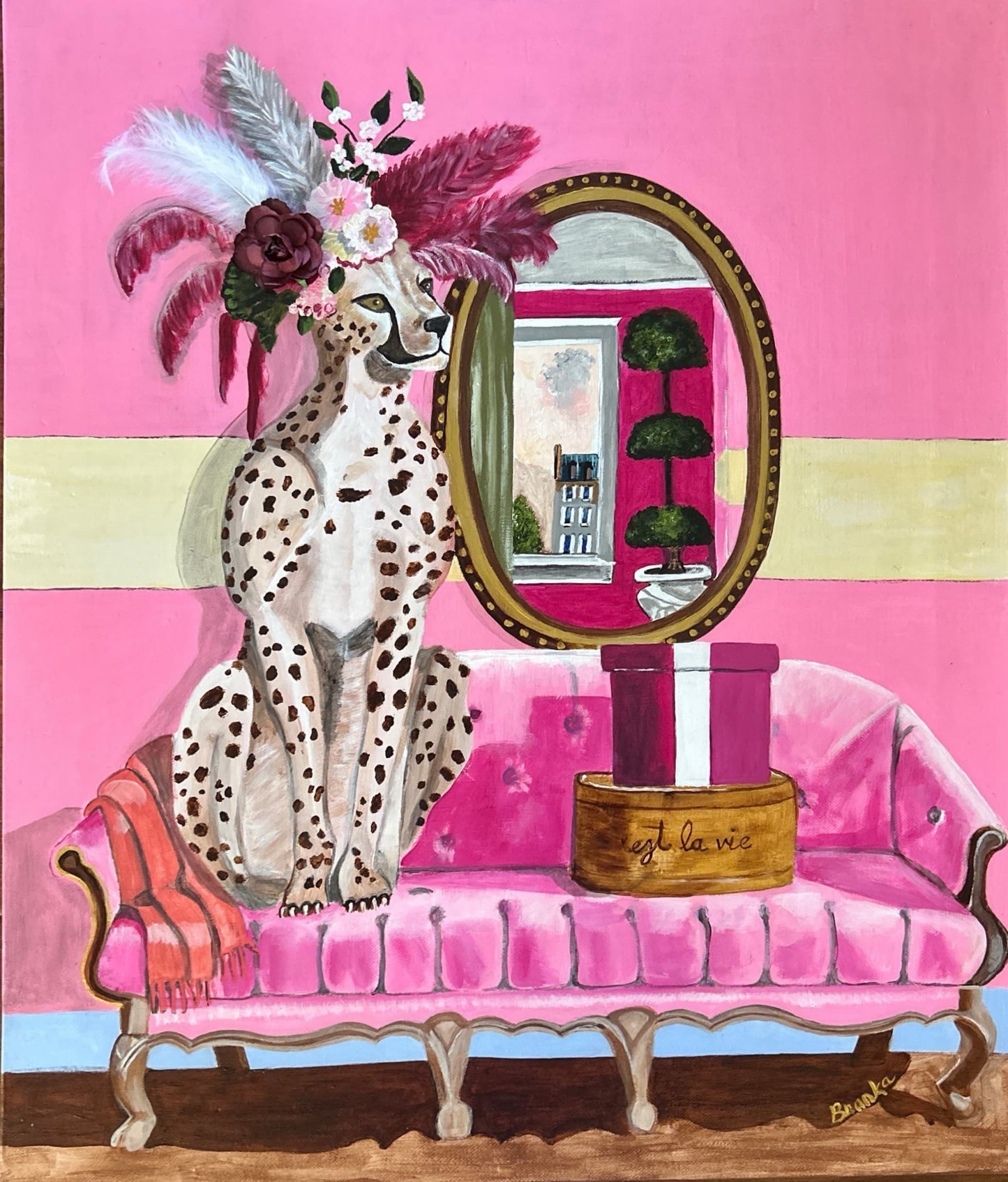 Wildcat on Pink Couch