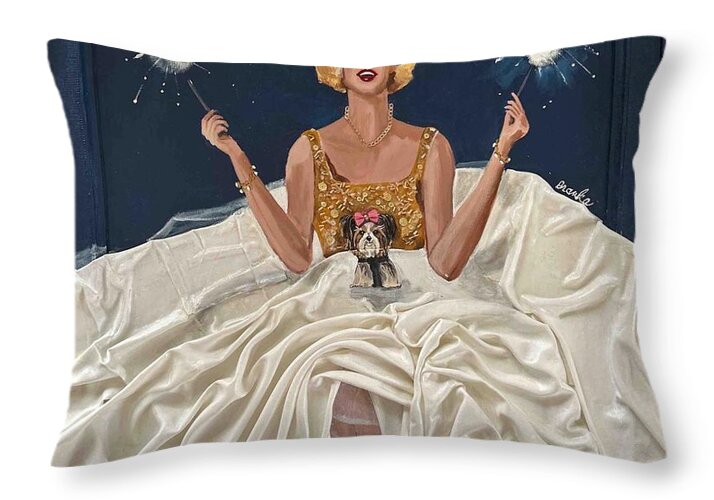 Brooke's Night of Sparklers - Throw Pillow