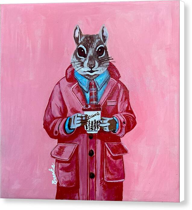 Coffee Shop Art Chippy Munk - Canvas Print