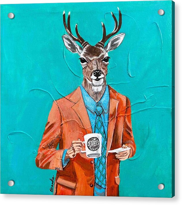 Coffee Shop Art Deer John - Acrylic Print