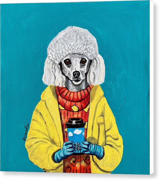 Coffee Shop Art French Poodle - Canvas Print