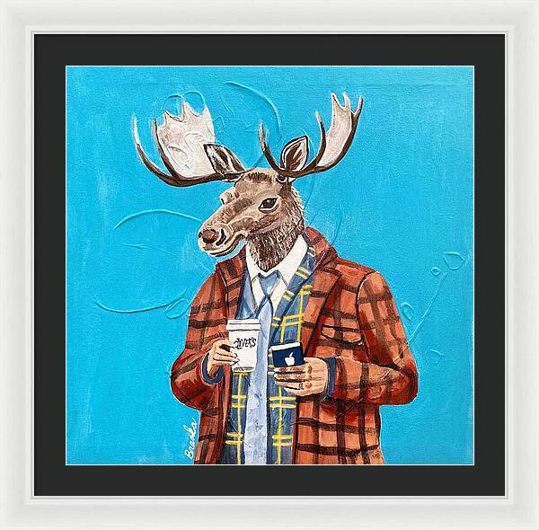 Coffee Shop Art Moosely - Framed Print