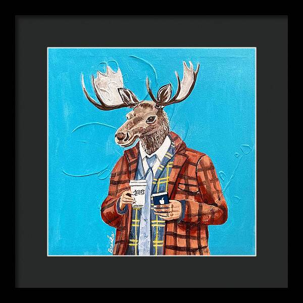 Coffee Shop Art Moosely - Framed Print