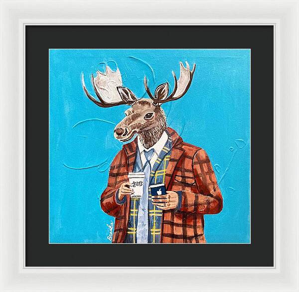 Coffee Shop Art Moosely - Framed Print