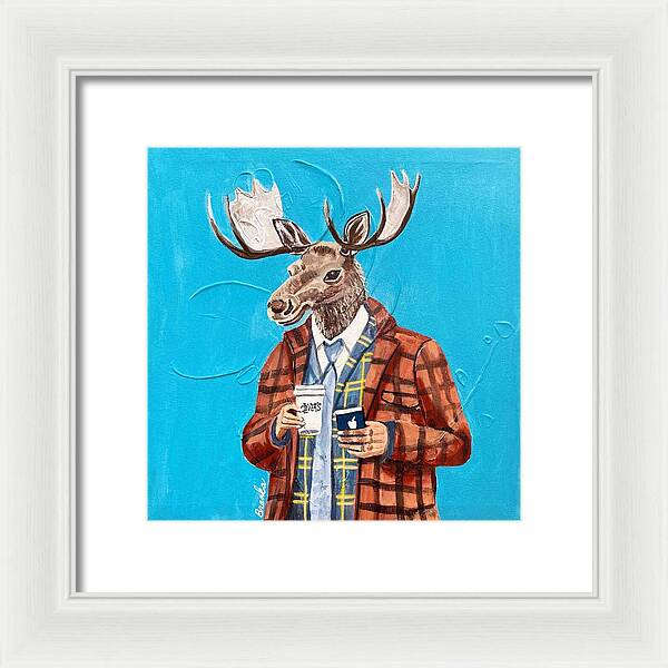 Coffee Shop Art Moosely - Framed Print