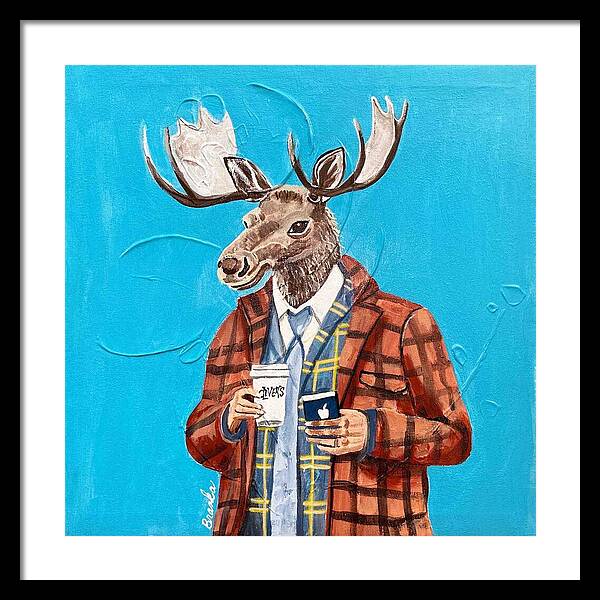 Coffee Shop Art Moosely - Framed Print