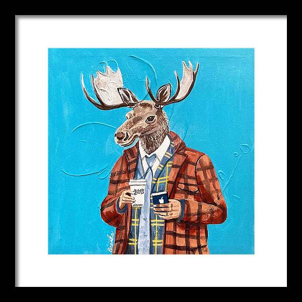 Coffee Shop Art Moosely - Framed Print