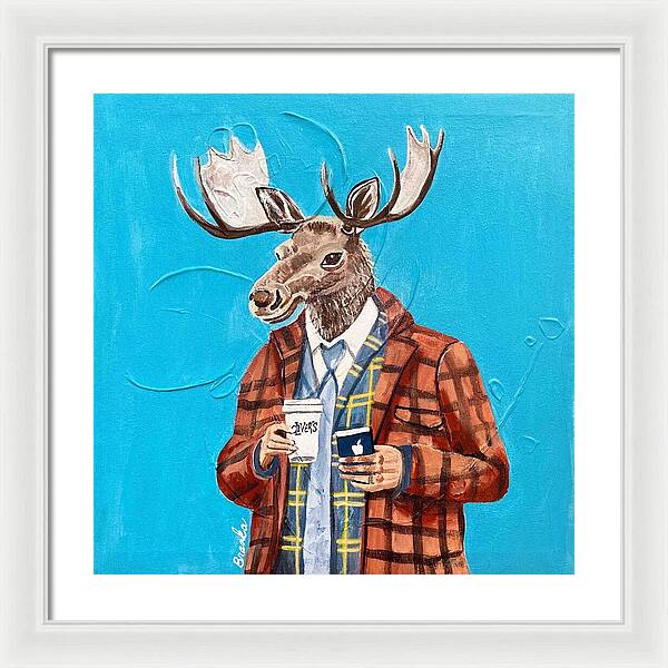 Coffee Shop Art Moosely - Framed Print