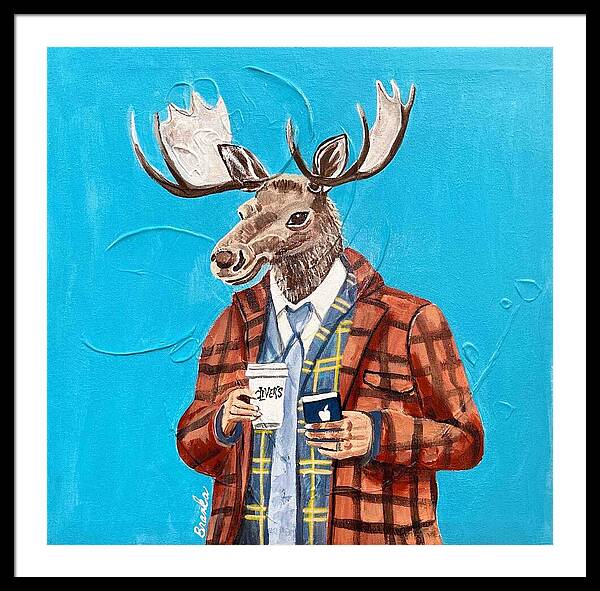 Coffee Shop Art Moosely - Framed Print