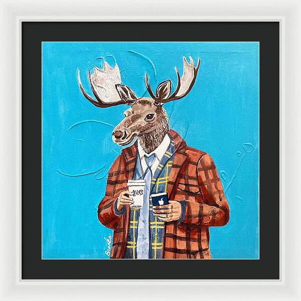 Coffee Shop Art Moosely - Framed Print