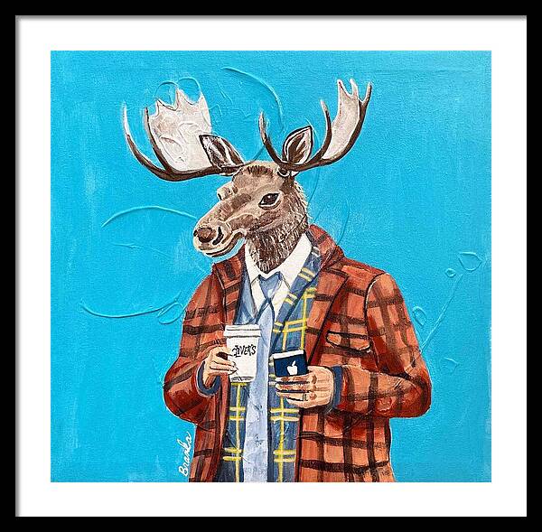 Coffee Shop Art Moosely - Framed Print