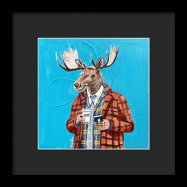Coffee Shop Art Moosely - Framed Print