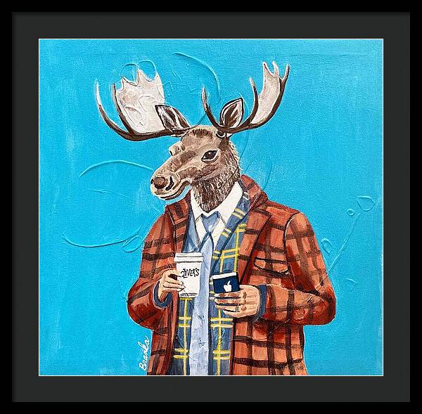 Coffee Shop Art Moosely - Framed Print