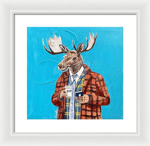 Coffee Shop Art Moosely - Framed Print