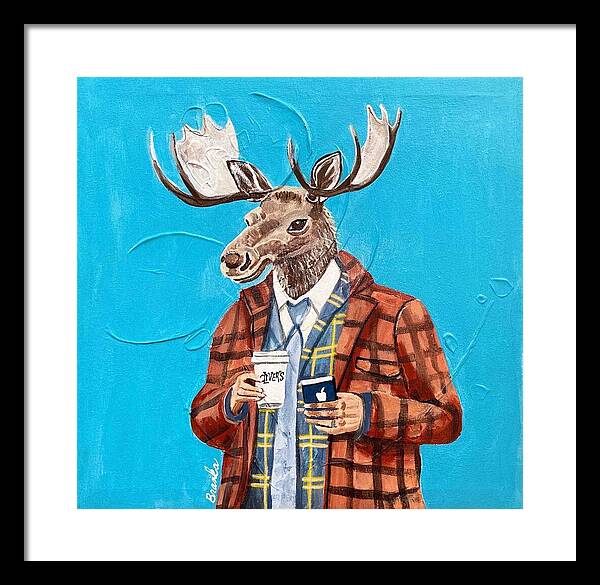 Coffee Shop Art Moosely - Framed Print