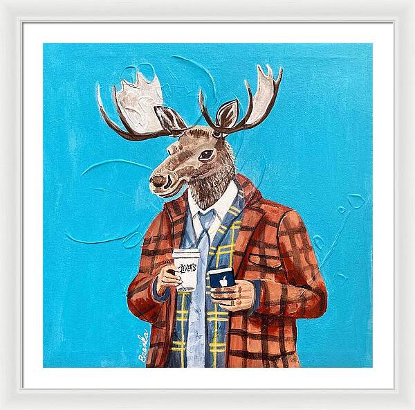 Coffee Shop Art Moosely - Framed Print