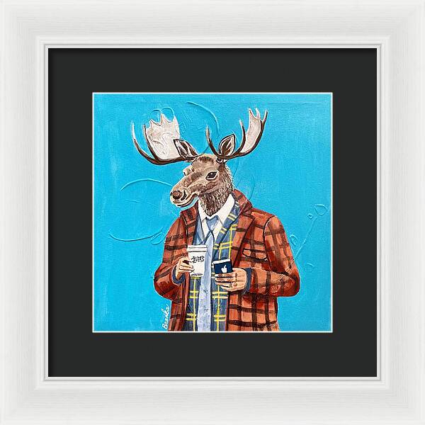 Coffee Shop Art Moosely - Framed Print