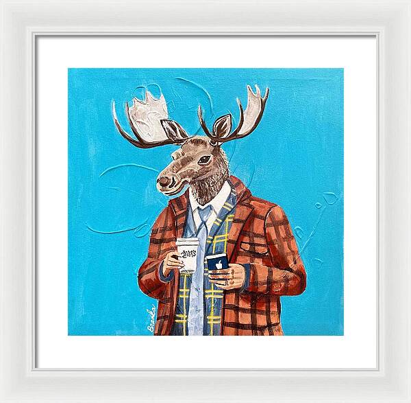 Coffee Shop Art Moosely - Framed Print