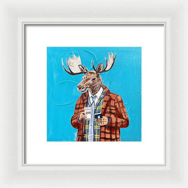 Coffee Shop Art Moosely - Framed Print