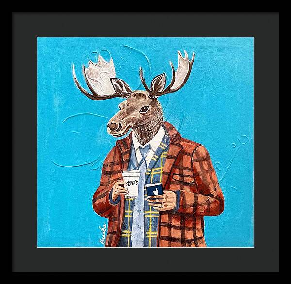 Coffee Shop Art Moosely - Framed Print
