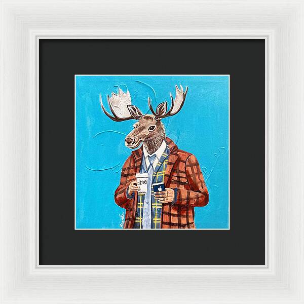 Coffee Shop Art Moosely - Framed Print