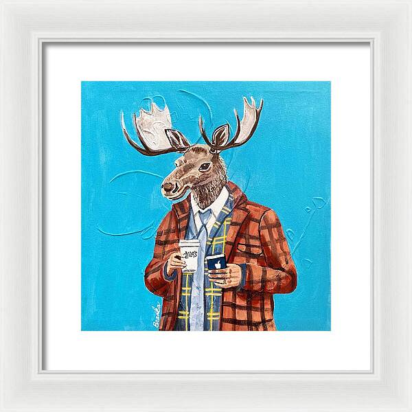 Coffee Shop Art Moosely - Framed Print