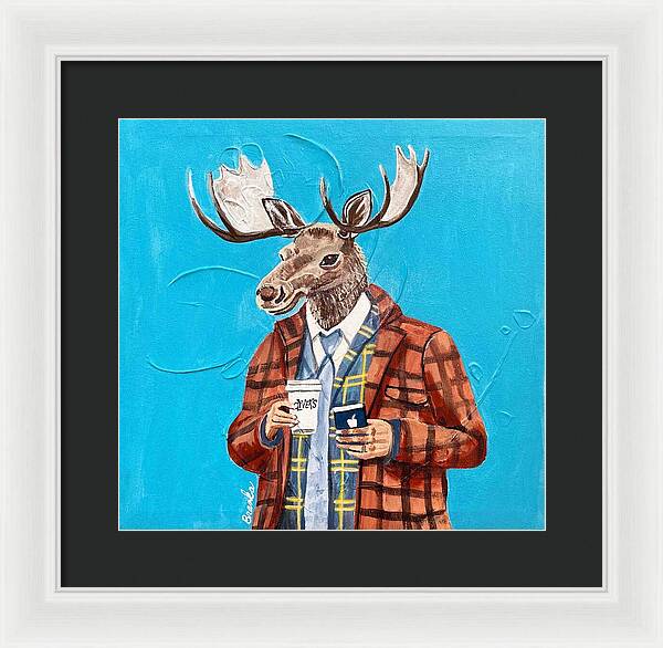 Coffee Shop Art Moosely - Framed Print