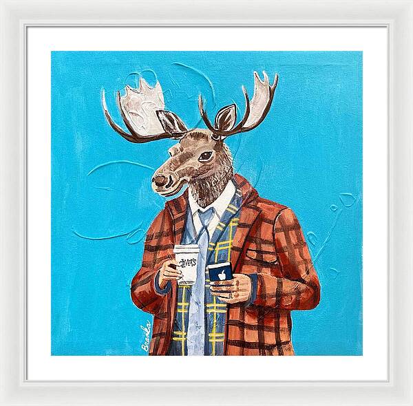 Coffee Shop Art Moosely - Framed Print