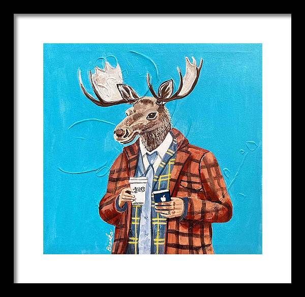 Coffee Shop Art Moosely - Framed Print