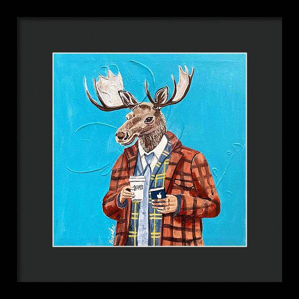 Coffee Shop Art Moosely - Framed Print