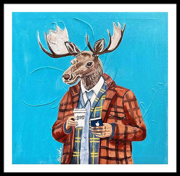 Coffee Shop Art Moosely - Framed Print