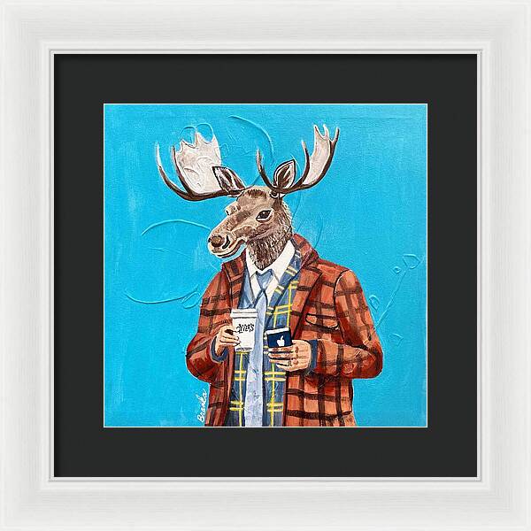 Coffee Shop Art Moosely - Framed Print