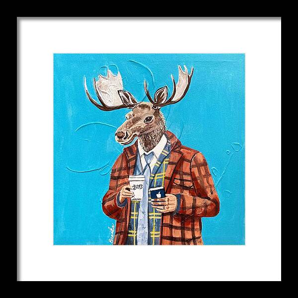 Coffee Shop Art Moosely - Framed Print