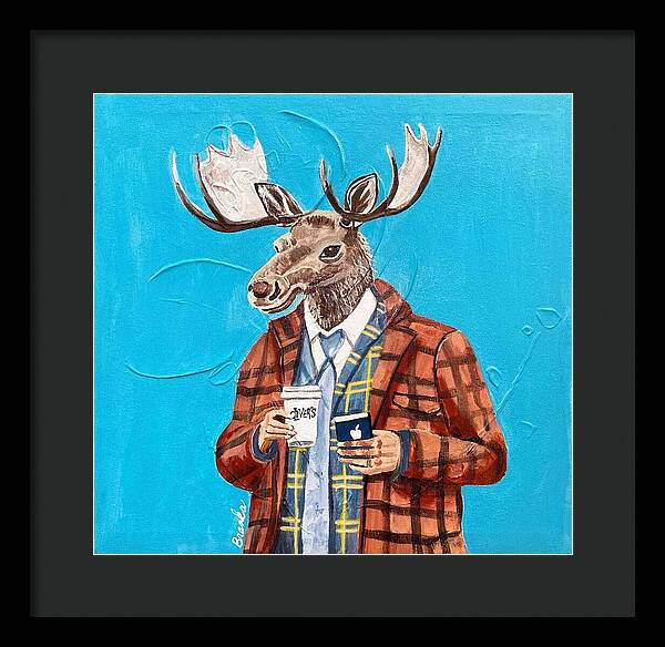 Coffee Shop Art Moosely - Framed Print