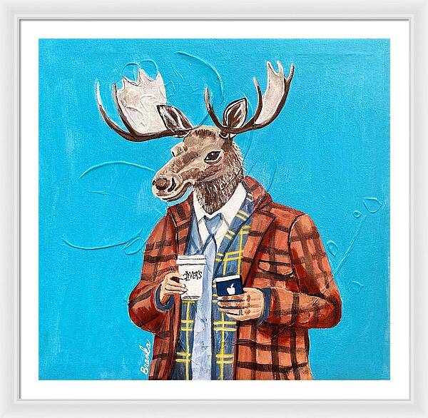 Coffee Shop Art Moosely - Framed Print