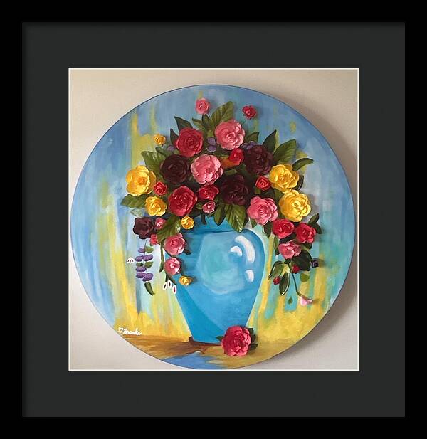 Dimensional Flowers - Framed Print
