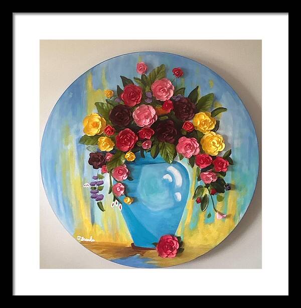 Dimensional Flowers - Framed Print