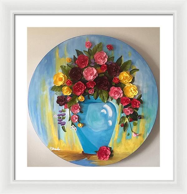 Dimensional Flowers - Framed Print