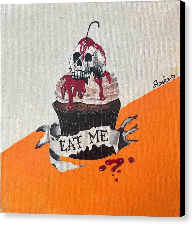Halloween Eat Me Cupcake - Canvas Print