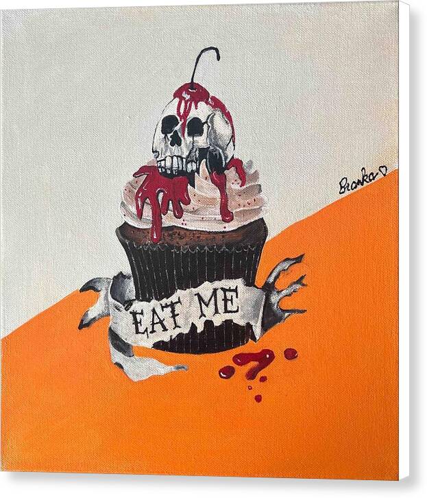 Halloween Eat Me Cupcake - Canvas Print