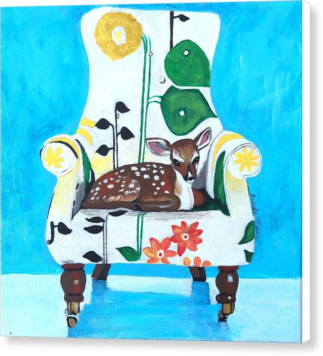 Baby dear on-a chair - Canvas Print