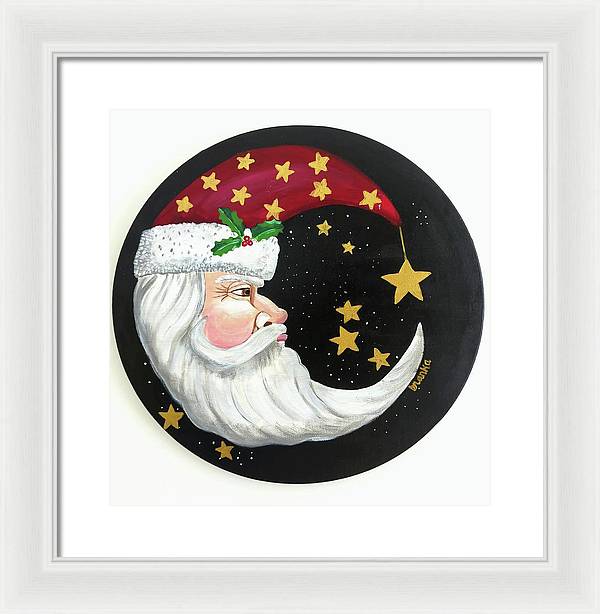 Christmas Santa Circle - Framed Print