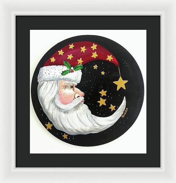 Christmas Santa Circle - Framed Print