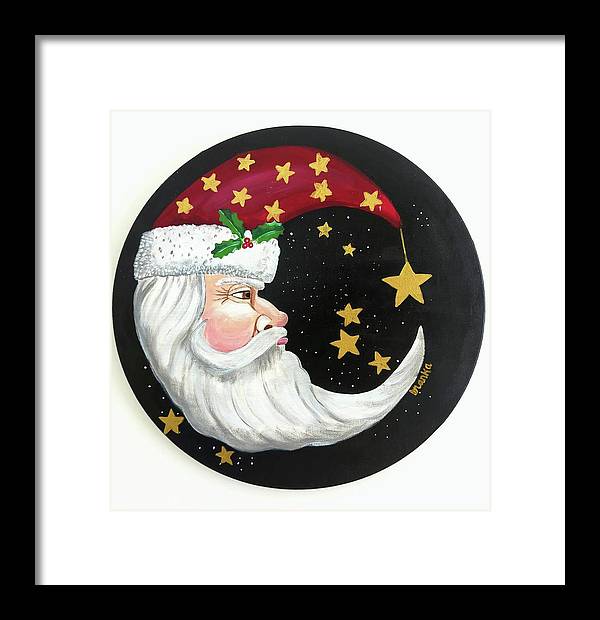 Christmas Santa Circle - Framed Print