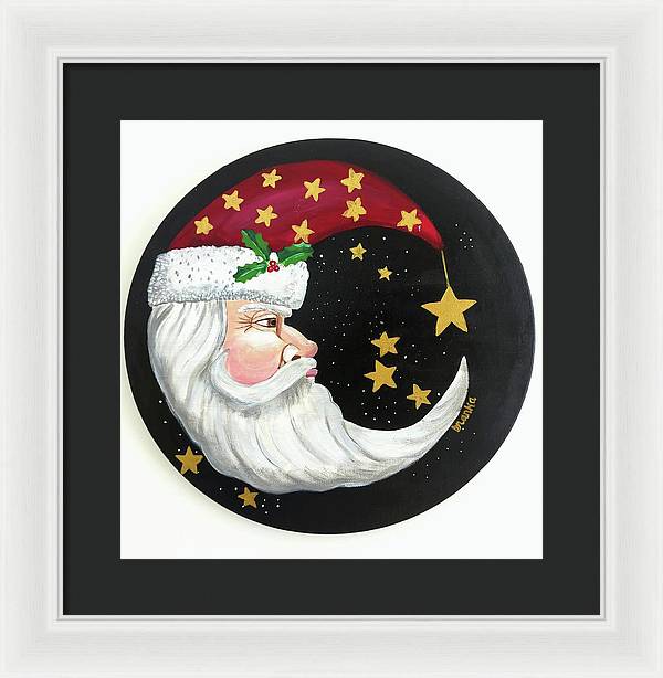 Christmas Santa Circle - Framed Print