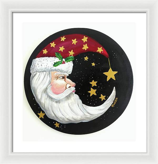 Christmas Santa Circle - Framed Print