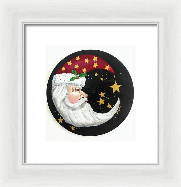 Christmas Santa Circle - Framed Print