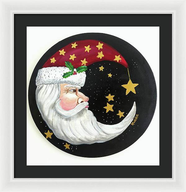 Christmas Santa Circle - Framed Print