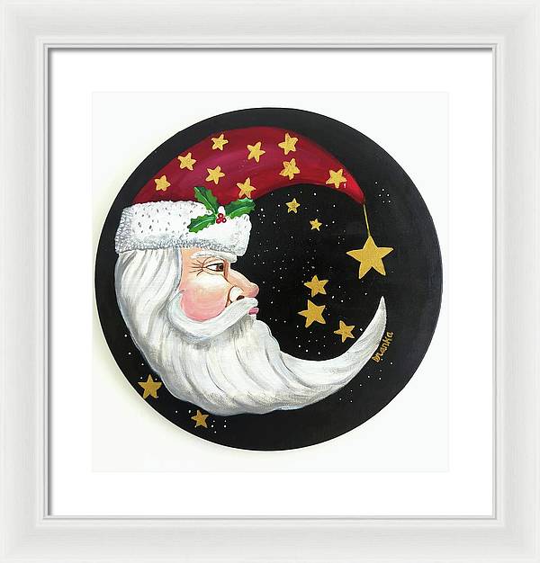 Christmas Santa Circle - Framed Print