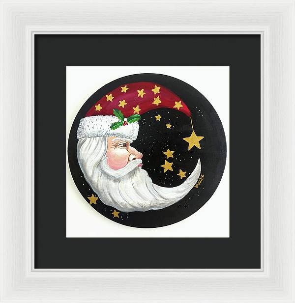 Christmas Santa Circle - Framed Print